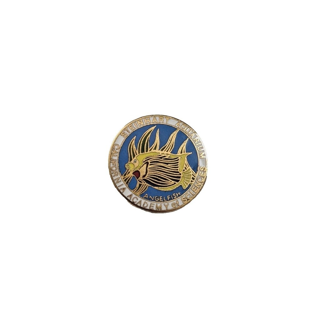 Vintage Steinhart Aquarium Angelfish Lapel Pin California Academy Sciences SF CA